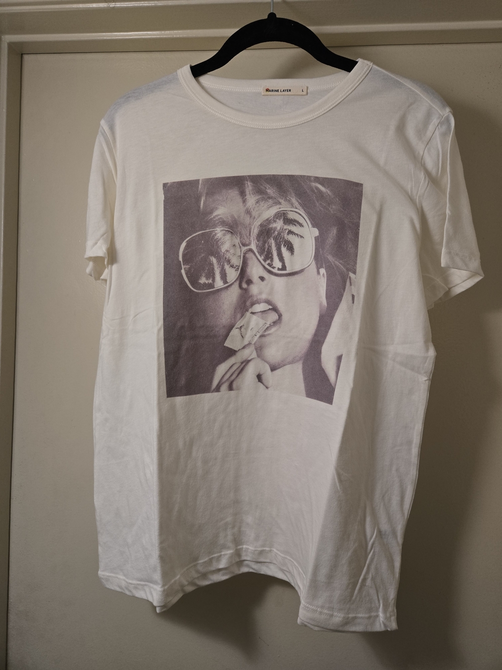 Marine Layer White Short Sleeve Tee with Photo Graphic